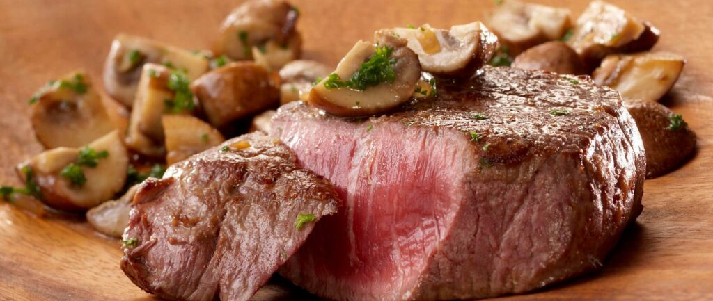 Met gras gevoerd vlees
